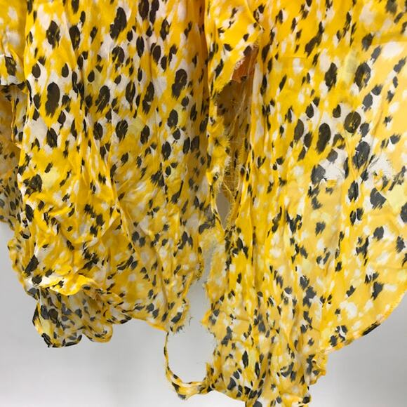 Derek Lam 10 Crosby Pleated Animal Print Maxi 18 Georgette Hi-Low Keyhole V-Neck - Picture 9 of 9